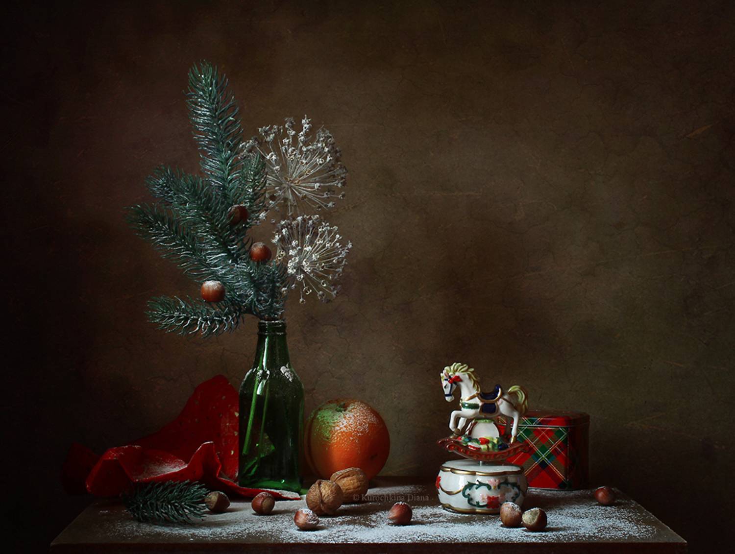 натюрморт, зима, музыкальная лошадка, Курочкина Диана