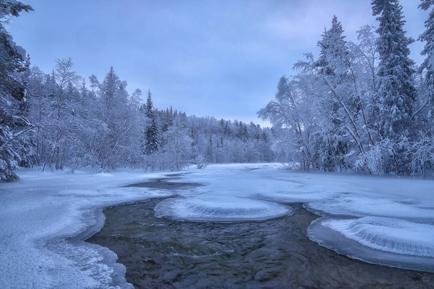 кольский, р.кола, зима, река, Тихонов Сергей