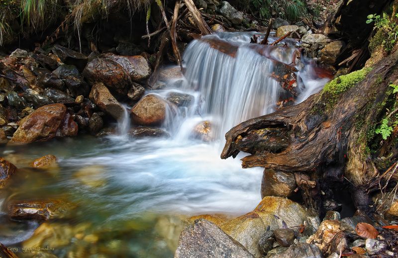 домбай ручей горы вода струи  река Журчащая прохлада ручья Алибек фото превью