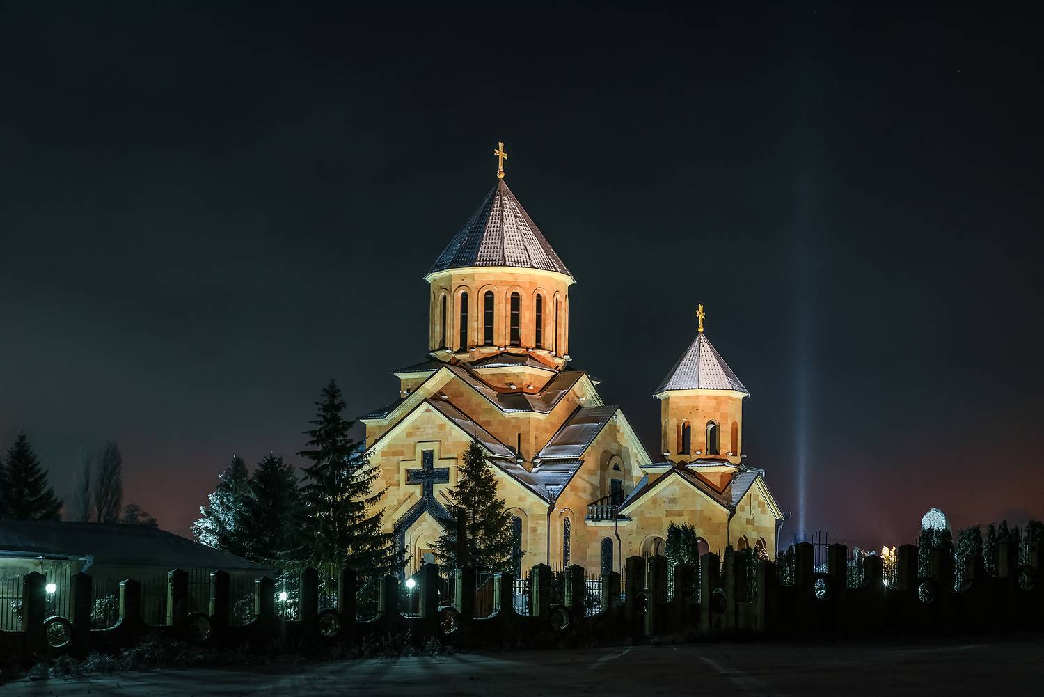 кавказ, храм, architecture, архитектура, армянская церковь, аац, ночь, ночной город, георгиевск, Zakharov Armen