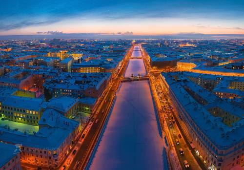 Река Фонтанка зимой