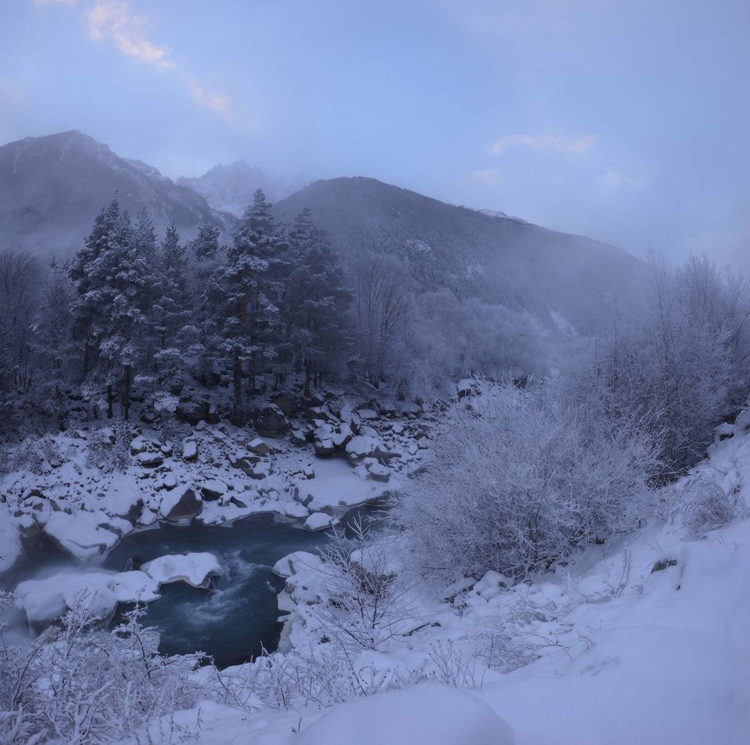 кавказ, северный кавказ, большой кавказский хребет, главный кавказский хребет, баксанское ущелье, приэльбрусье, национальный парк, национальный парк приэльбрусье, кабардино-балкария, балкария, кбр, баксан, горная река, река баксан, зимний пейзаж, горный п, Николай Сапронов