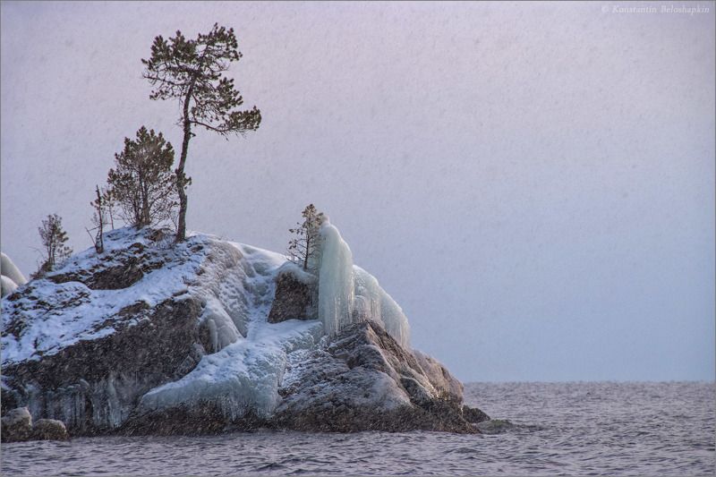 телецкое, телецкое озеро, алтай, снегопад, закат, озеро, константин белошапкин Телецкое море фото превью