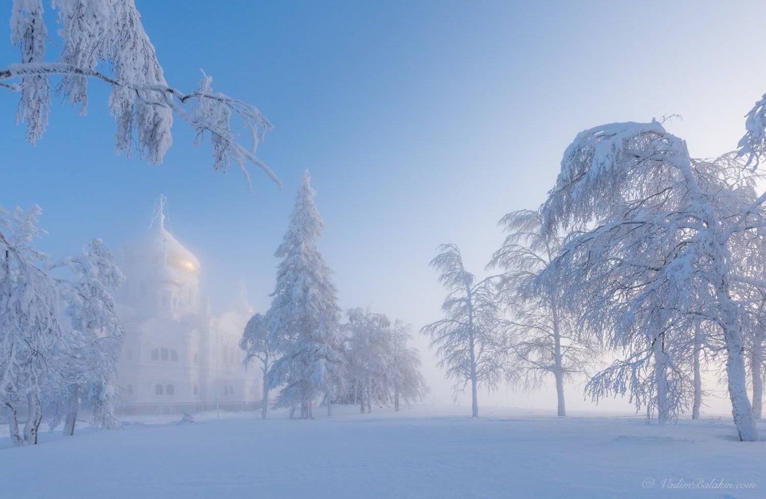 Белогорский монастырь, Зима, Зимний пейзаж, Пейзаж, Пермский край, Россия, Русская зима, Русский пейзаж, Снег, Урал, Церковь, Вадим Балакин