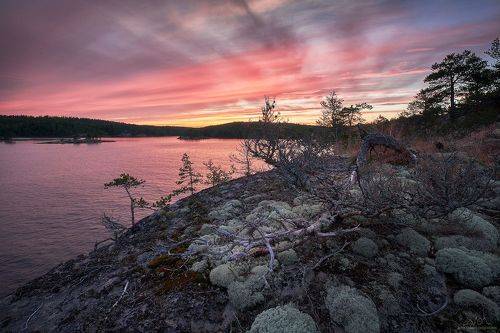 Закат на Ладожских шхерах