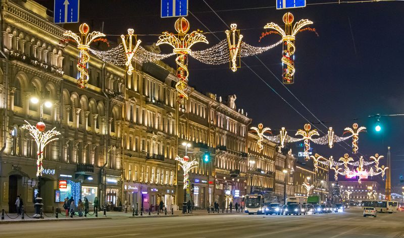 санкт - петербург, город, архитектура, улица Санкт Петербург предновогодний фото превью