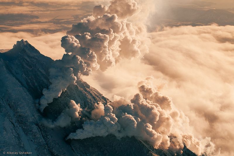 Камчатка, вулканы, облака Фабрика облаков фото превью
