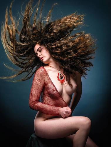 Model with silver jewelry