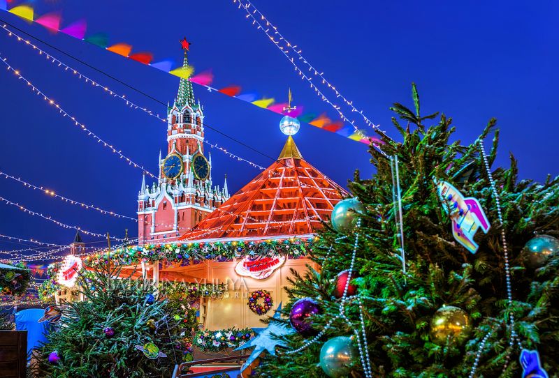 москва, новый год, красная площадь, елка с Новым годом! фото превью