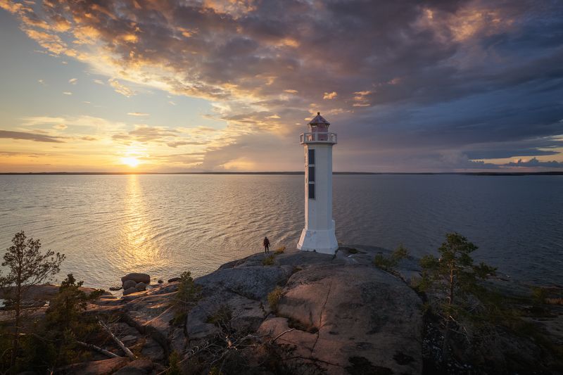 пейзаж, маяки, маяк, финскийзалив, море, закат, навигация, судоходство Маяк поворотный фото превью