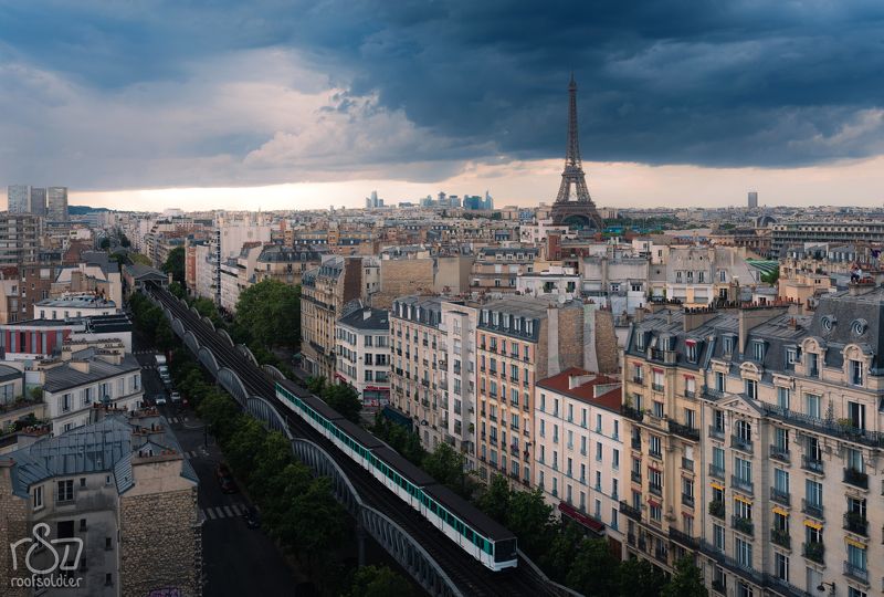 Paris, France, city, cityscape, urban, rooftop, panorama July фото превью