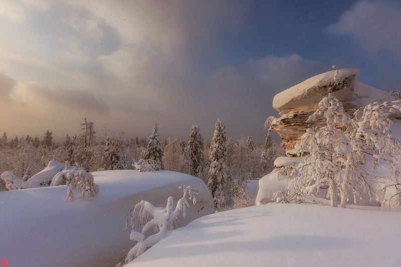 губаха, усьва, пермский край, зима, скалы Каменный город фото превью
