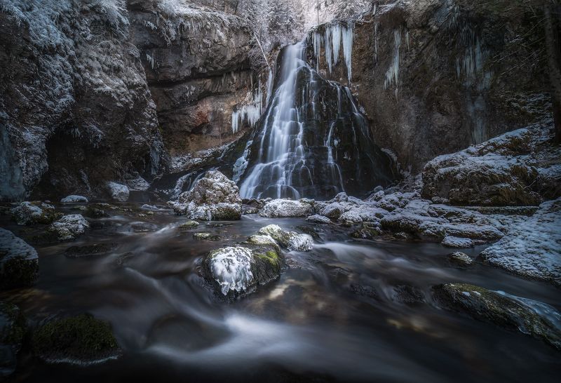 Austria, landscape, salzburg, gollinger Icy Falls фото превью