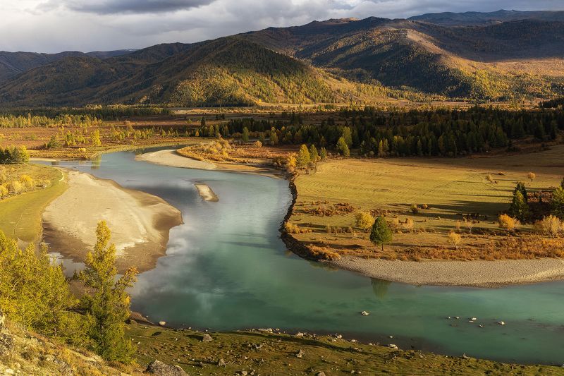 алтай, россия, река, altay, river, russia Изумрудная река фото превью