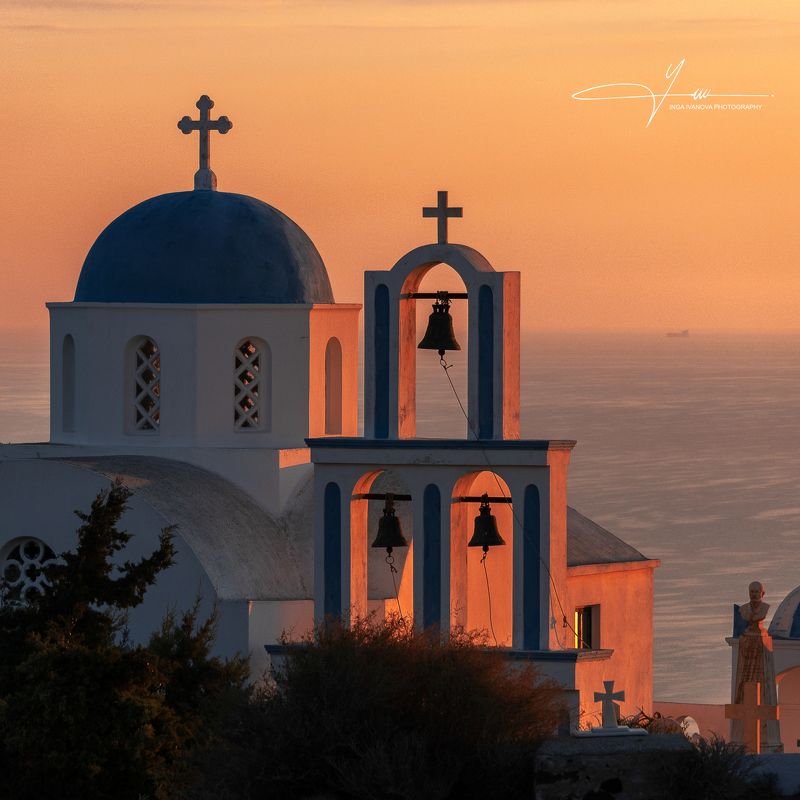 santorini exo gonia church, greece Жемчужное ожерелье Санторини - Pearl necklce Santorini фото превью