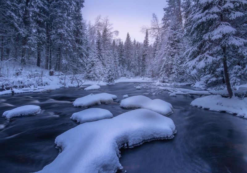 карелия, зима, снег, мороз, долина водопадов Карельская зима… фото превью