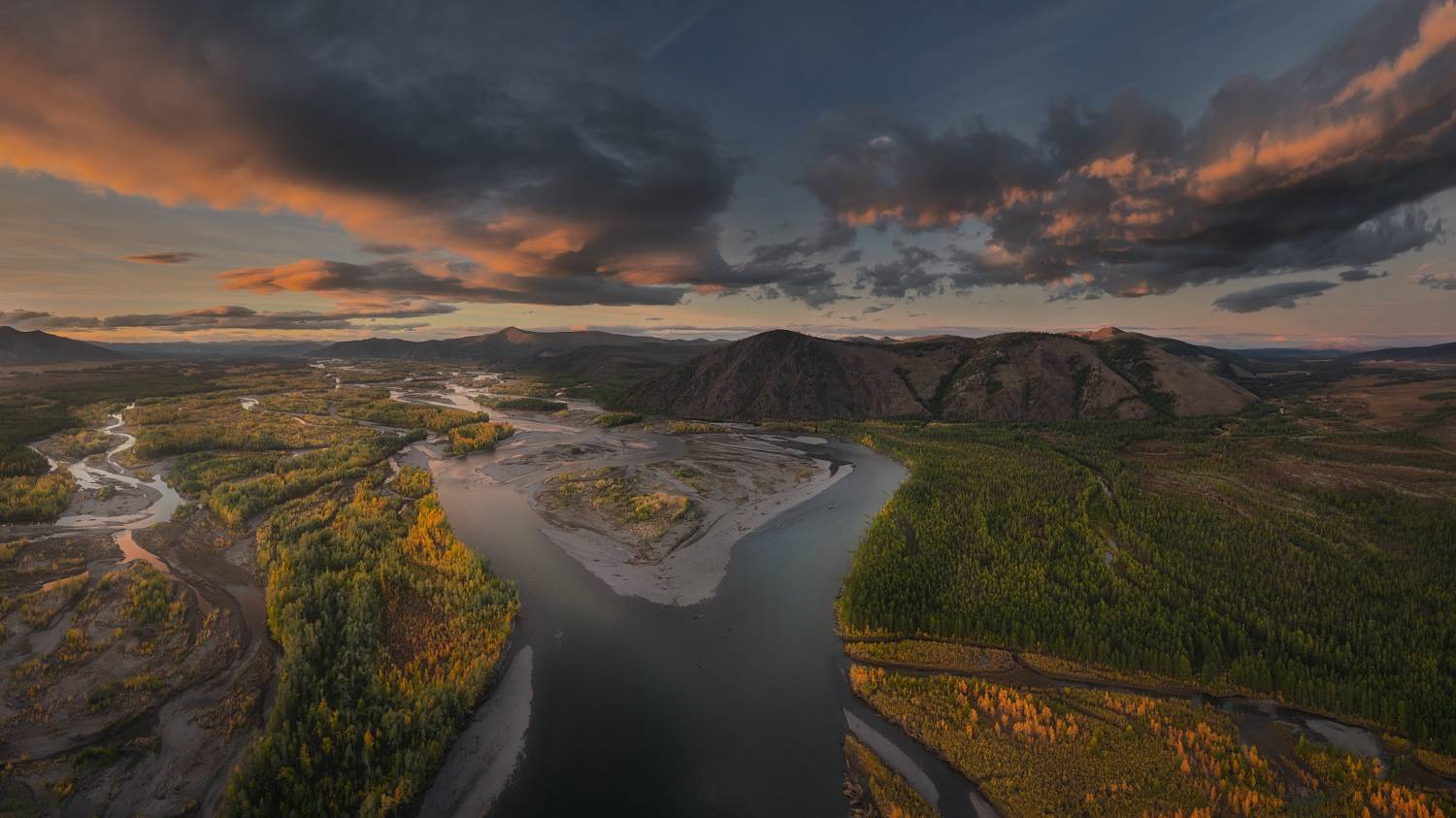республика_саха_якутия саха якутия оймяконский_улус ючюгейский_наслег оймяконье река_кюенте река_агаякан река_сунтар осень закат, Шишкин Дмитрий