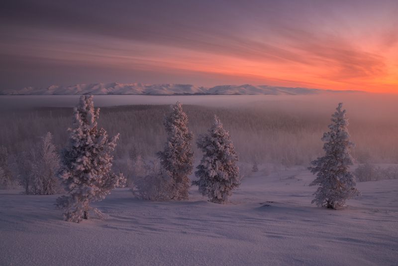 Хибины на рассвете фото превью