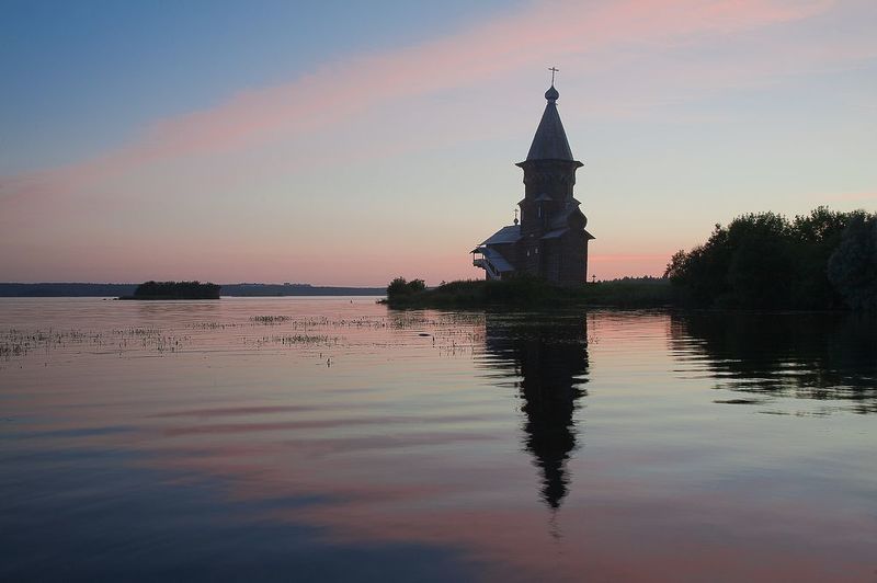карелия, успенская церковь, кондопога, онежское озеро, белая ночь. Успенка которой нет. фото превью