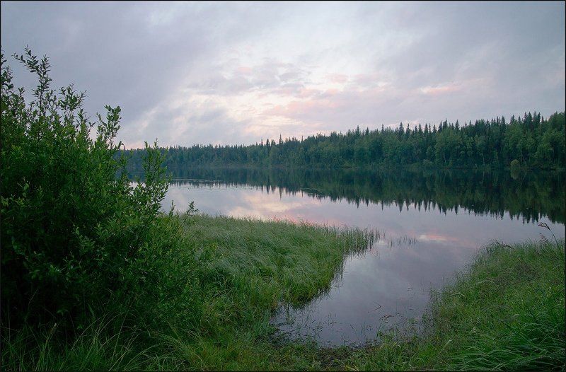 Тихий вечер на реке Кемь фото превью