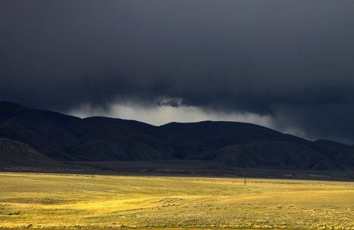Кляксы туч чернильных растеклись по небу...