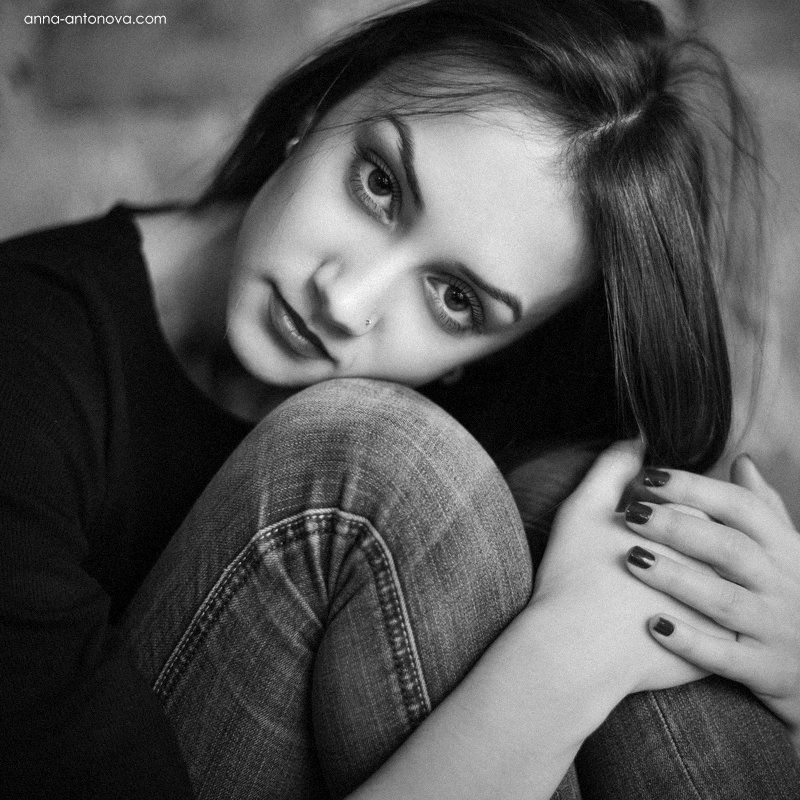 portrait, girl, studio  фото превью