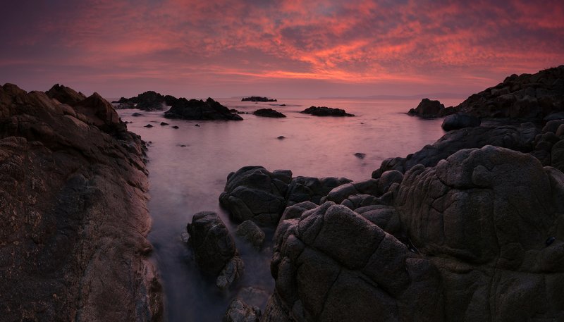 Beach, Beautiful morning, Black sea, Bulgaria, Clouds, Colorful, Colors, Fineart, Landscape, Rocks, Sea, Seascape, Sky, Sunrise, Water Огненное утро фото превью