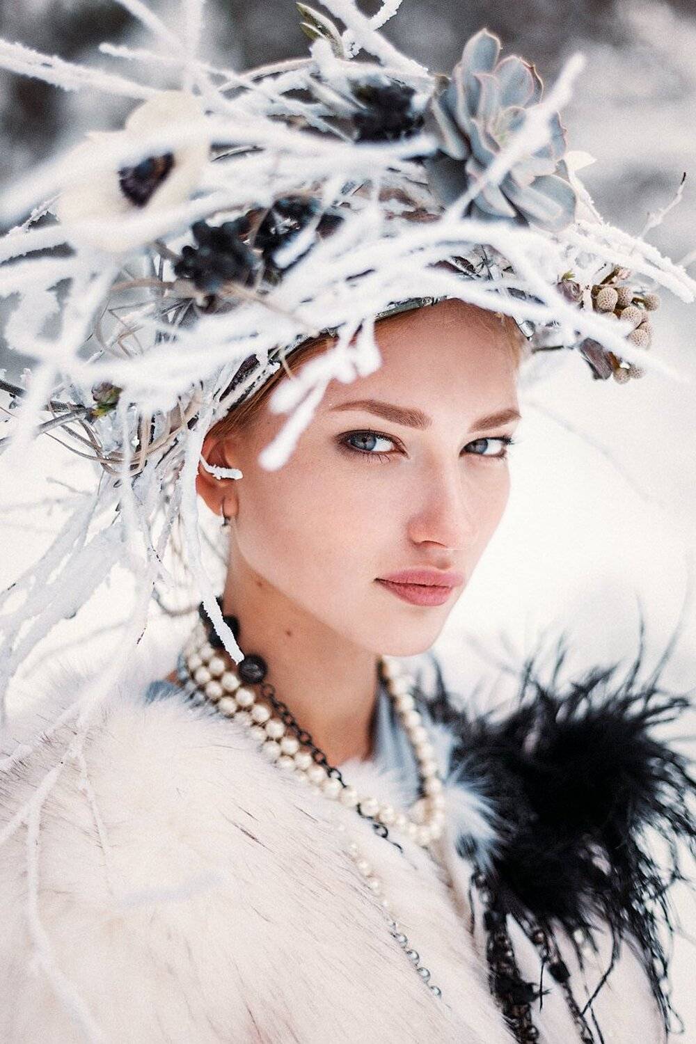 Белое, Зима, Портрет девушки, Екатерина Сипачева