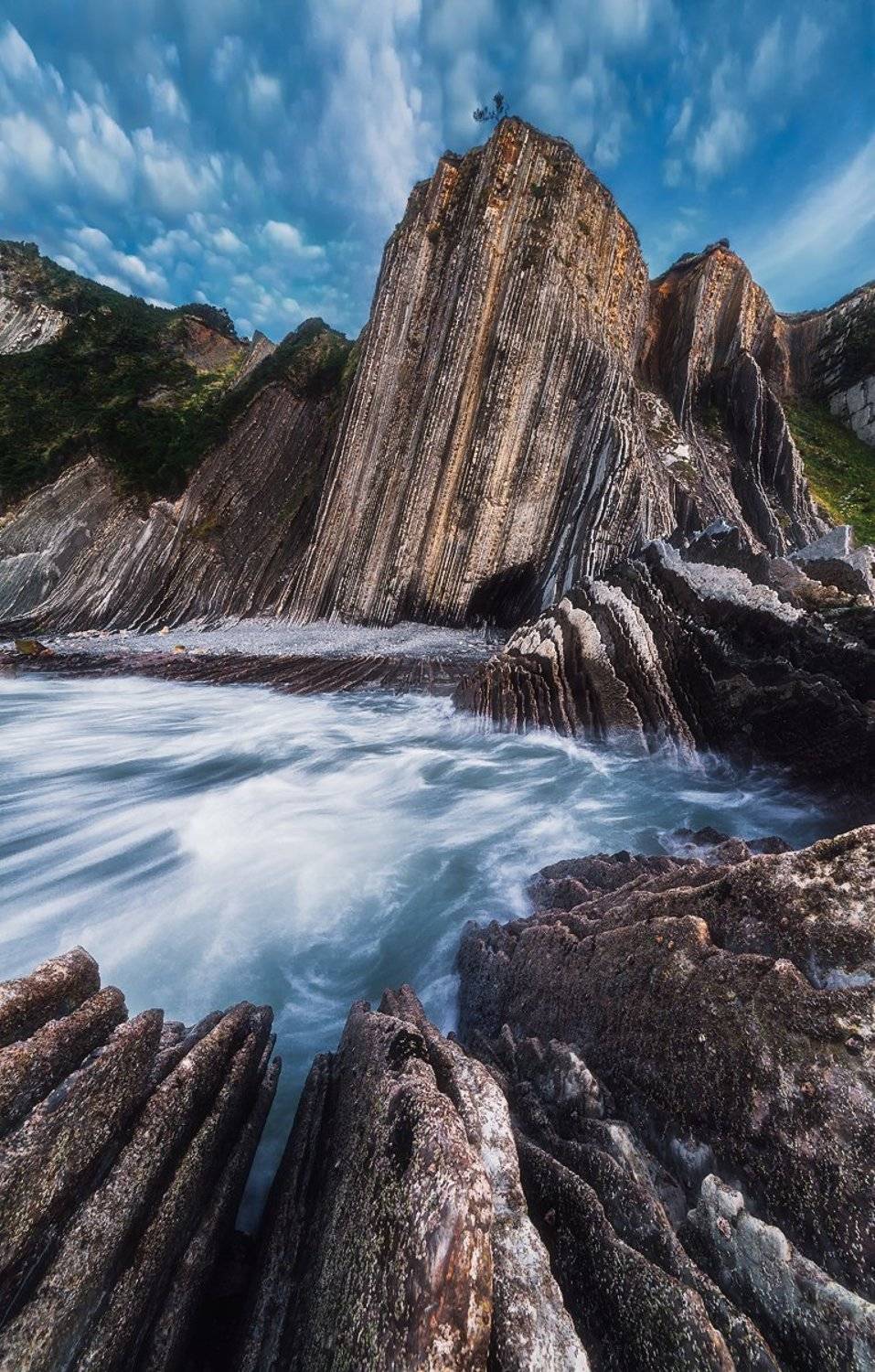 флиш, турбидиты, океан, скалы, берег, испания, волны, Сутковой Сергей