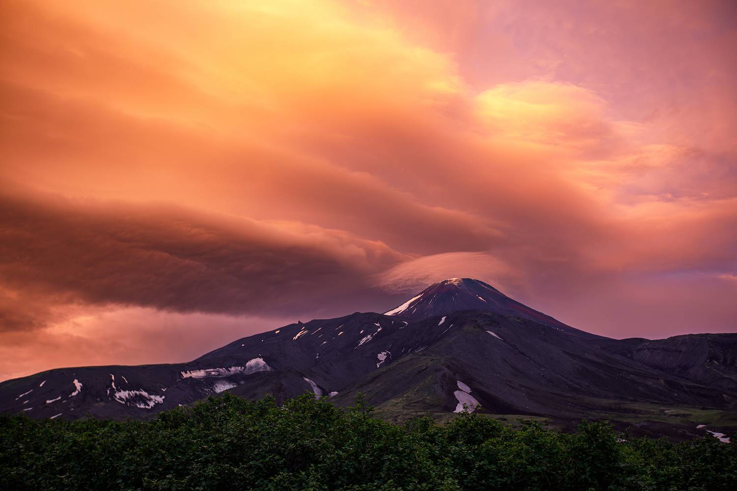 Камчатка, Налычево, Авачинский, вулкан, закат, Кочкин Владимир