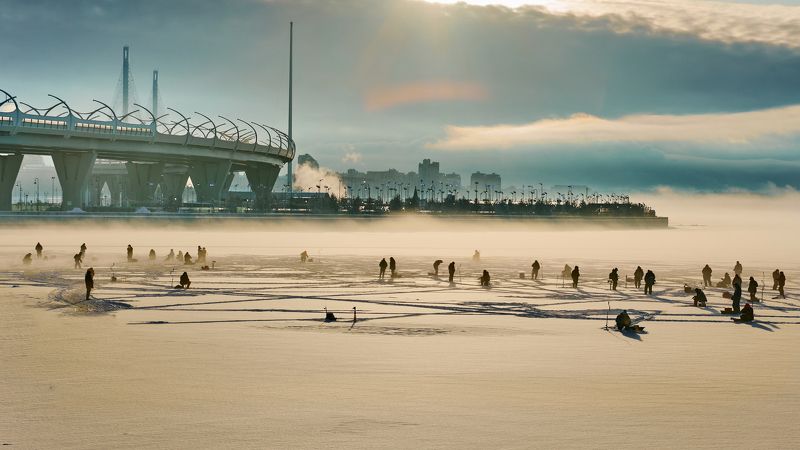 рыбалка, зимняя рыбалка, нева, рыбаки, Когда улов не имеет значения фото превью