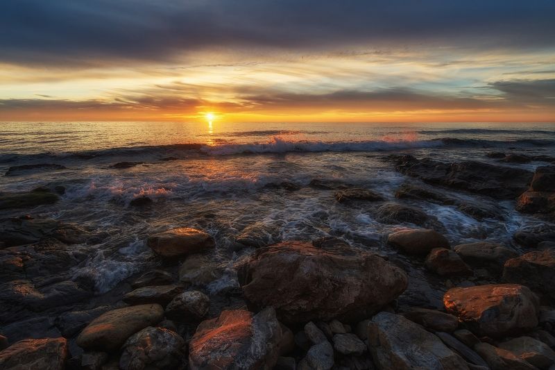 море, , закат, , кадош, , туапсе Январский закат фото превью