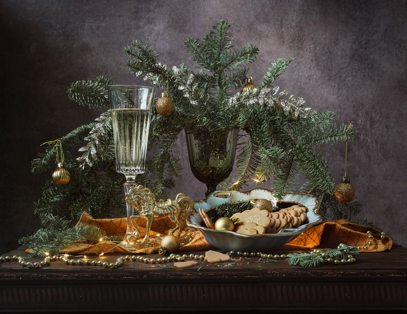 #мандарины #хурма #шампанское #зимний Игристый зимний вечер фото превью