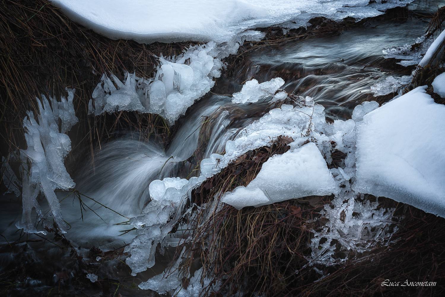 winter snow water strean nature, Anconetani Luca