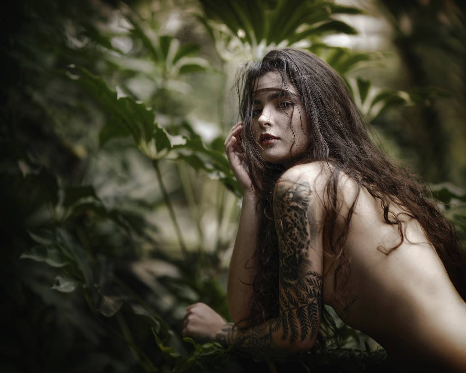 female, portrait, greenhouse, , Michaela Fire&scaron;ov&aacute;