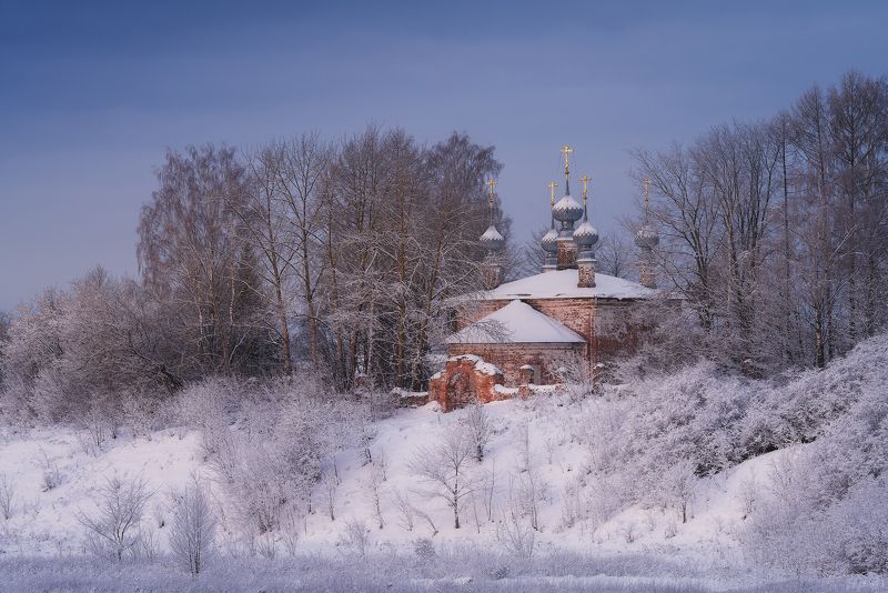 дунилово, зима, утро, храм, рассвет Зима в Дунилово фото превью
