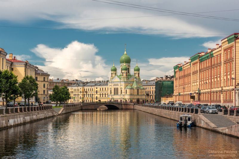город, архитектура, санкт-петербург,  свято-исидоровская церковь, канал грибоедова, могилёвский мост Летний канал Грибоедова. Свято - Исидоровская церковь фото превью