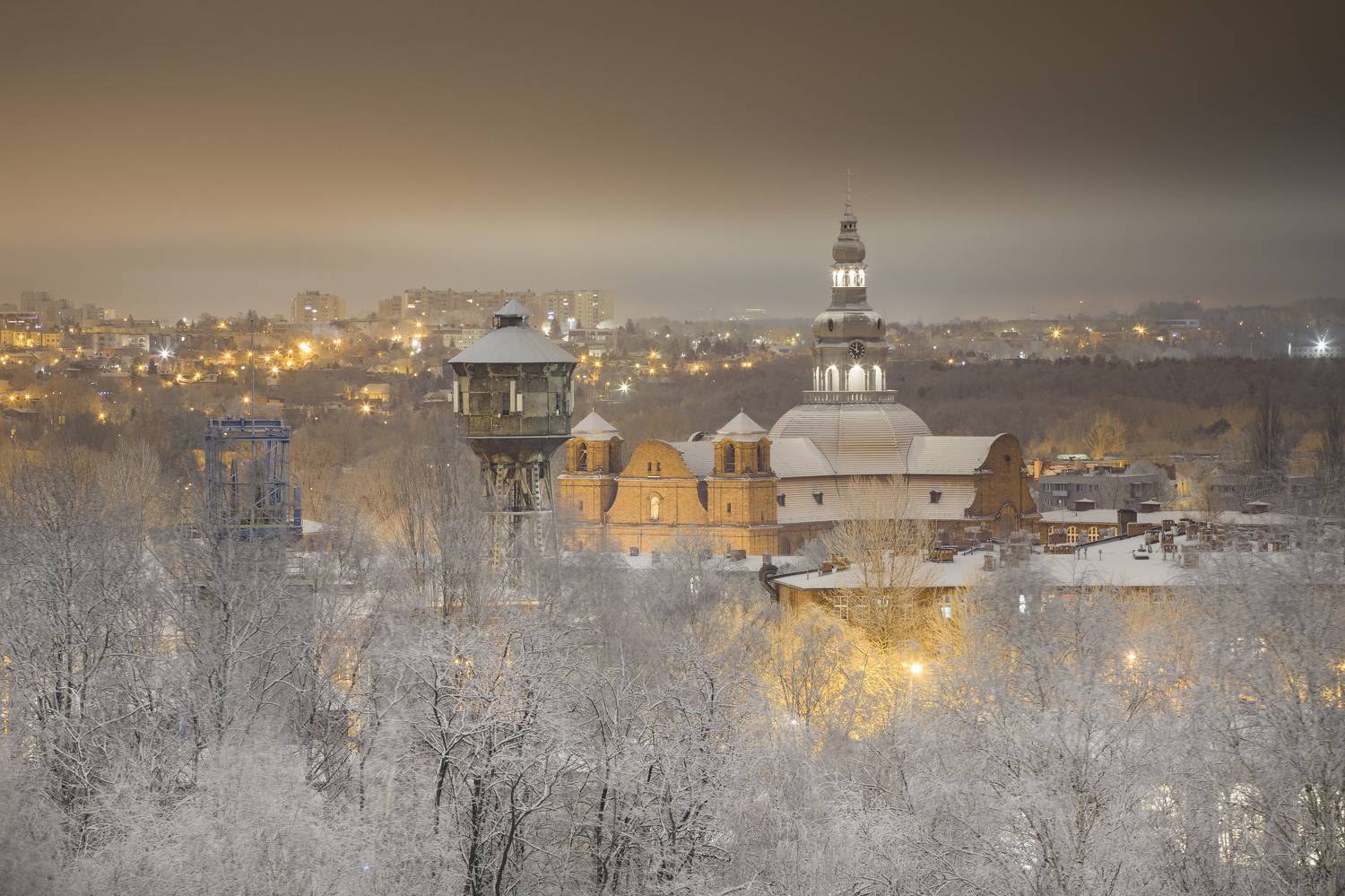 Horizontal, Photography, Church, Winter, Architecture, Snow, Travel, Nikiszowiec  Katowice  poland, Damian Cyfka