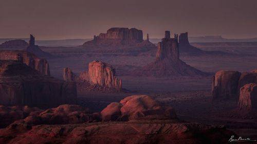 Monument Valley in twilight glow