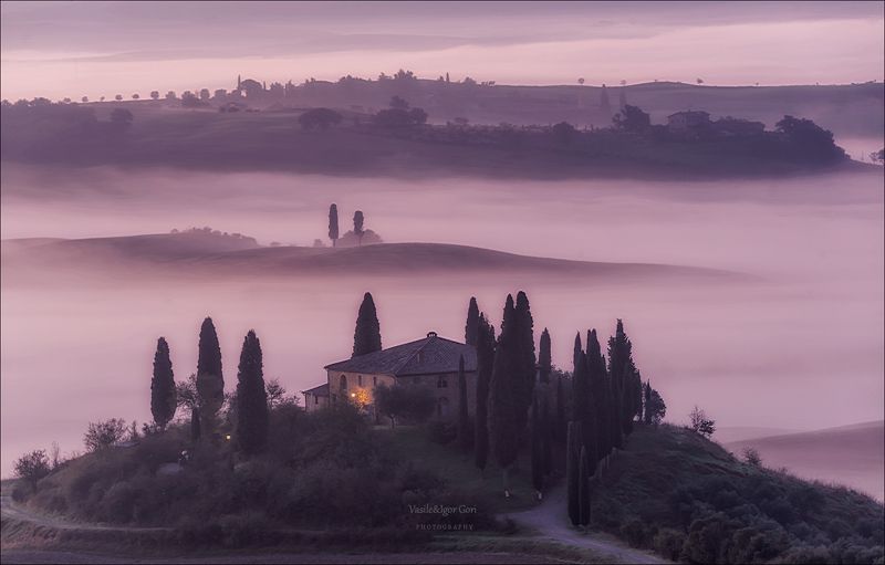 italy,san quirico d\\\'orcia,italia,италия,тоскана,pienza,кипарис,toscana,осень,tuscany,cipressi,belvedere,пьенца,тени,туман \