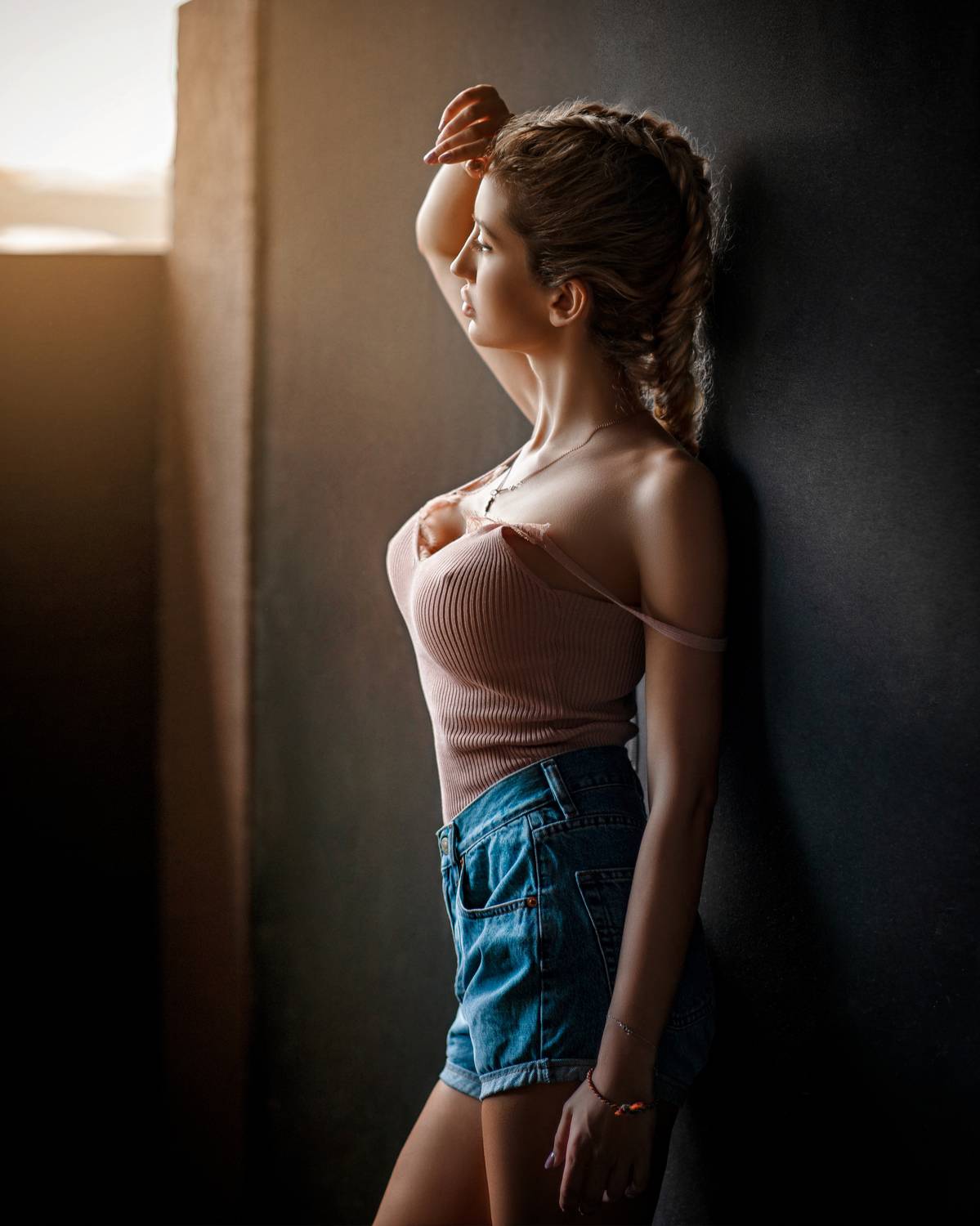 girl, model,hot, studio, portrait, black, light, young, summer, sexy, Максимов Станислав