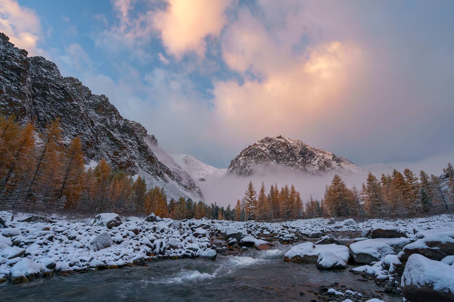 Россия, Алтай, Актру, осень, снег,пейзаж, Лариса Дука