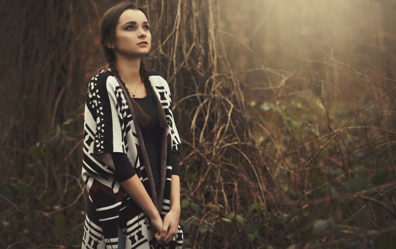 boho, portrait beauty, girl, forest Kasia фото превью