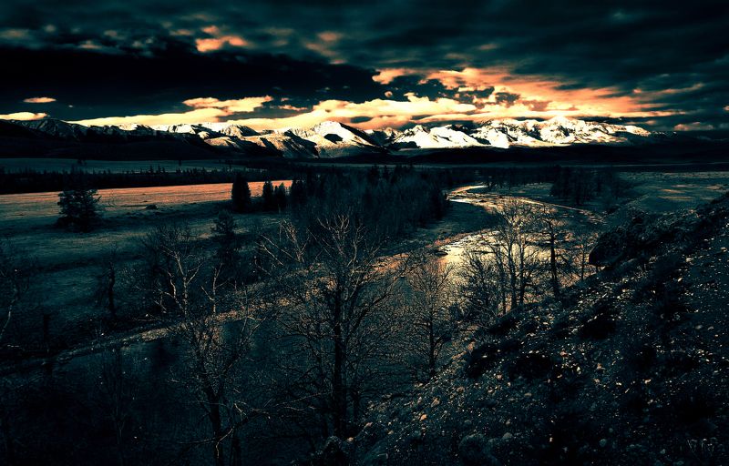 Катунь на закате.Алтай фото превью