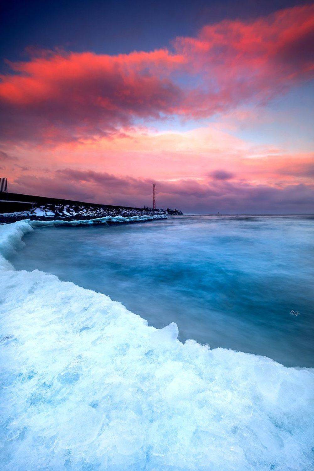 Ice, Klaipeda, Lithuania, Port, Sunrise, Руслан Болгов (Axe)