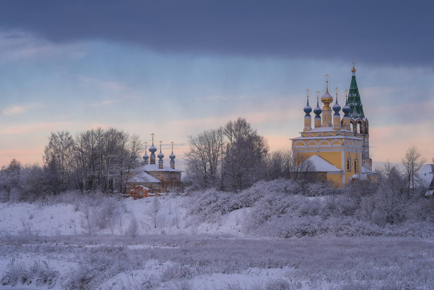 дунилово, зима, утро, храм, рассвет, Виталий Левыкин
