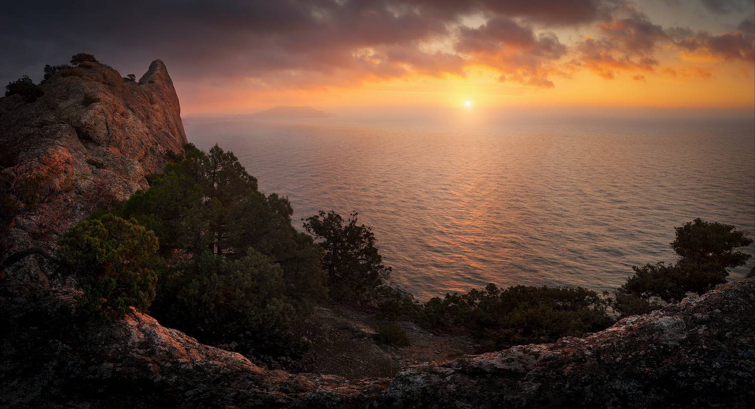 крым, новый свет, уиро, море, горы, дерево, пейзаж, природа,crimea, landscape, судак, рассвет, Пучков Алексей
