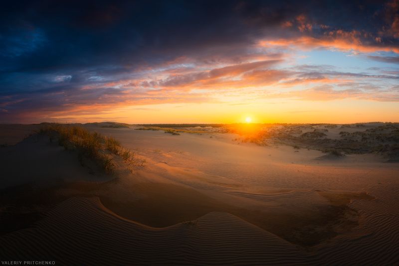 пейзаж, закат, вечер, куршская коса, природа, лето, summer, sunset, landscape, nature, evening Вечер в дюнах Куршской косы фото превью