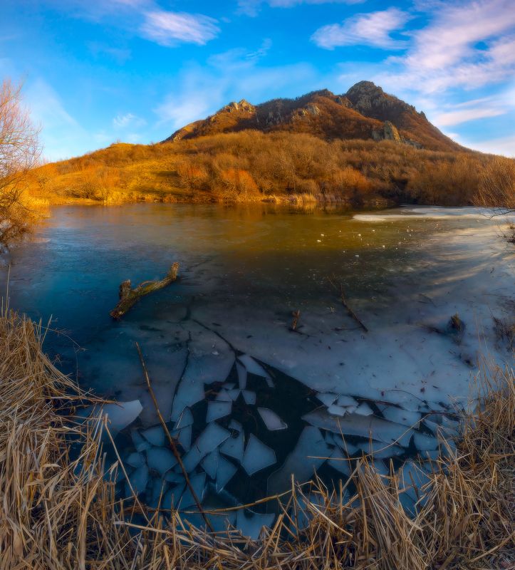 озеро,январь,кмв,бештау,природа,пейзаж Январское утро на горном озере фото превью