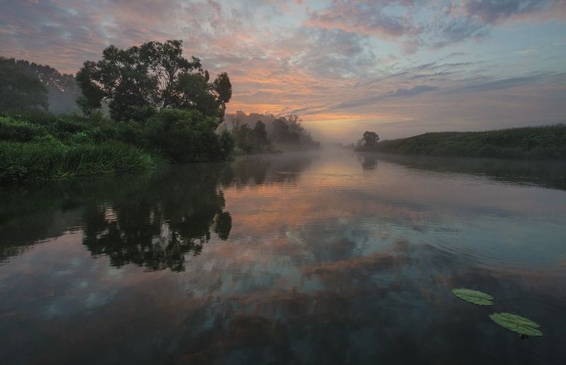 утро, рассвет, лето, якшино, река упа Горячее небо рассвета фото превью